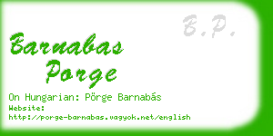 barnabas porge business card
