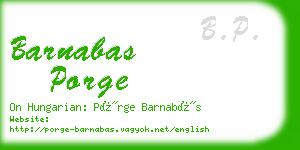 barnabas porge business card